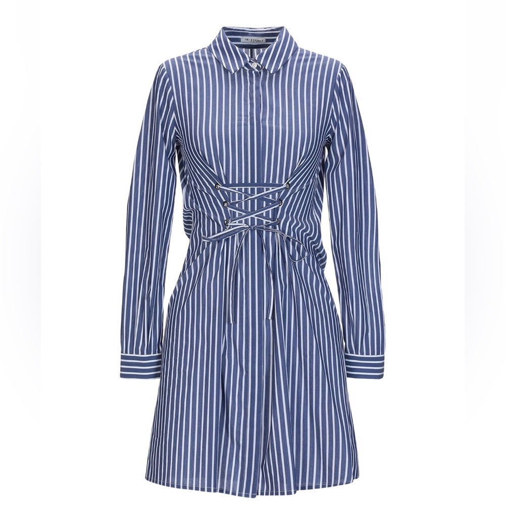 Navy Striped Long Sleeve Dress